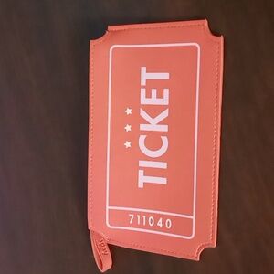 Ipsy Orange/Red Ticket Makeup Zipper Case